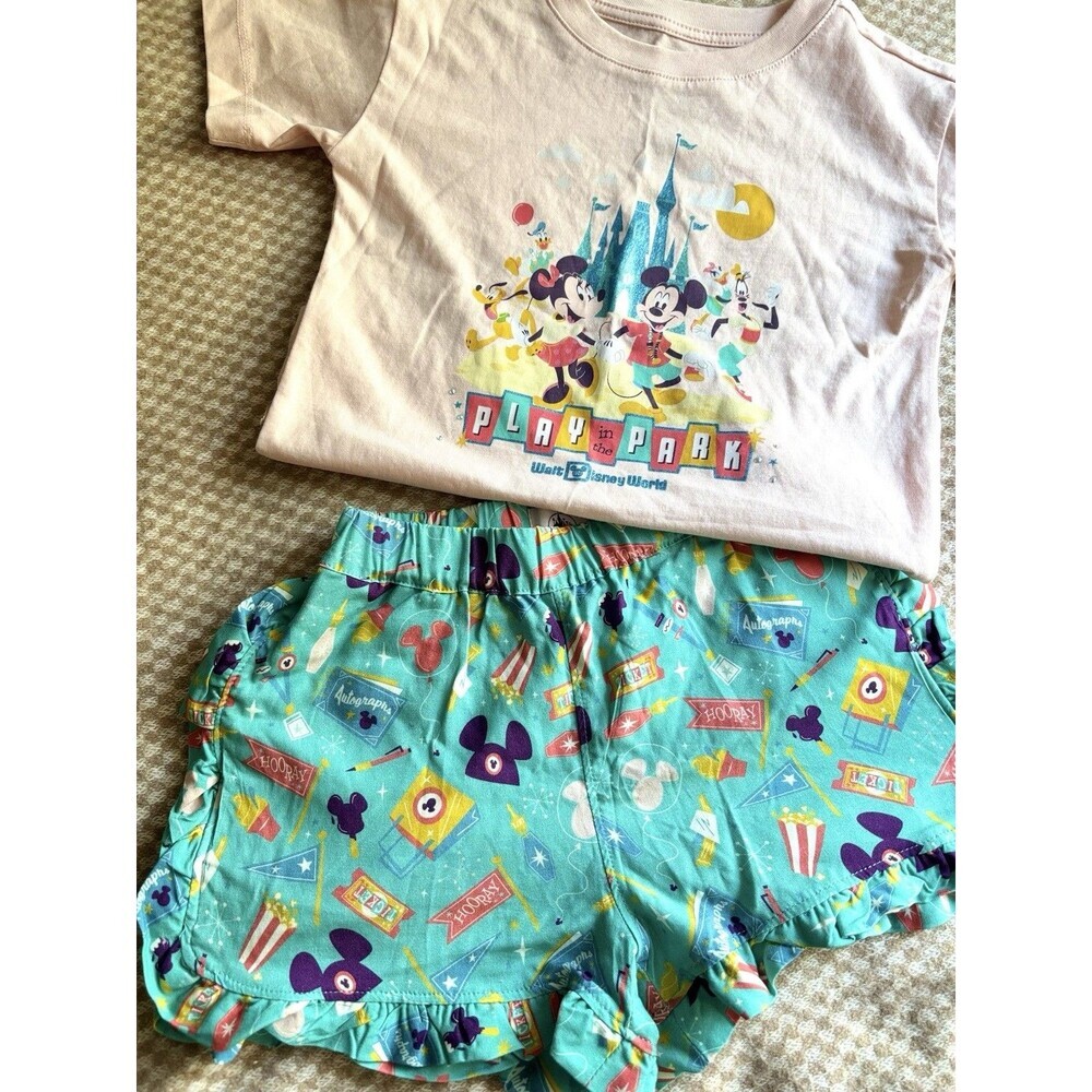 NWOT Walt Disney World Play In The Park Mickey & Friends Toddler Girl Set Ruffle - Picture 2 of 11